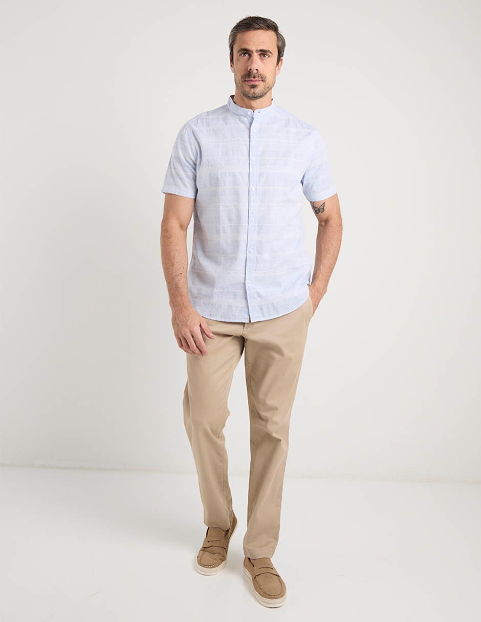 Camisa casual de algodón manga corta para hombre