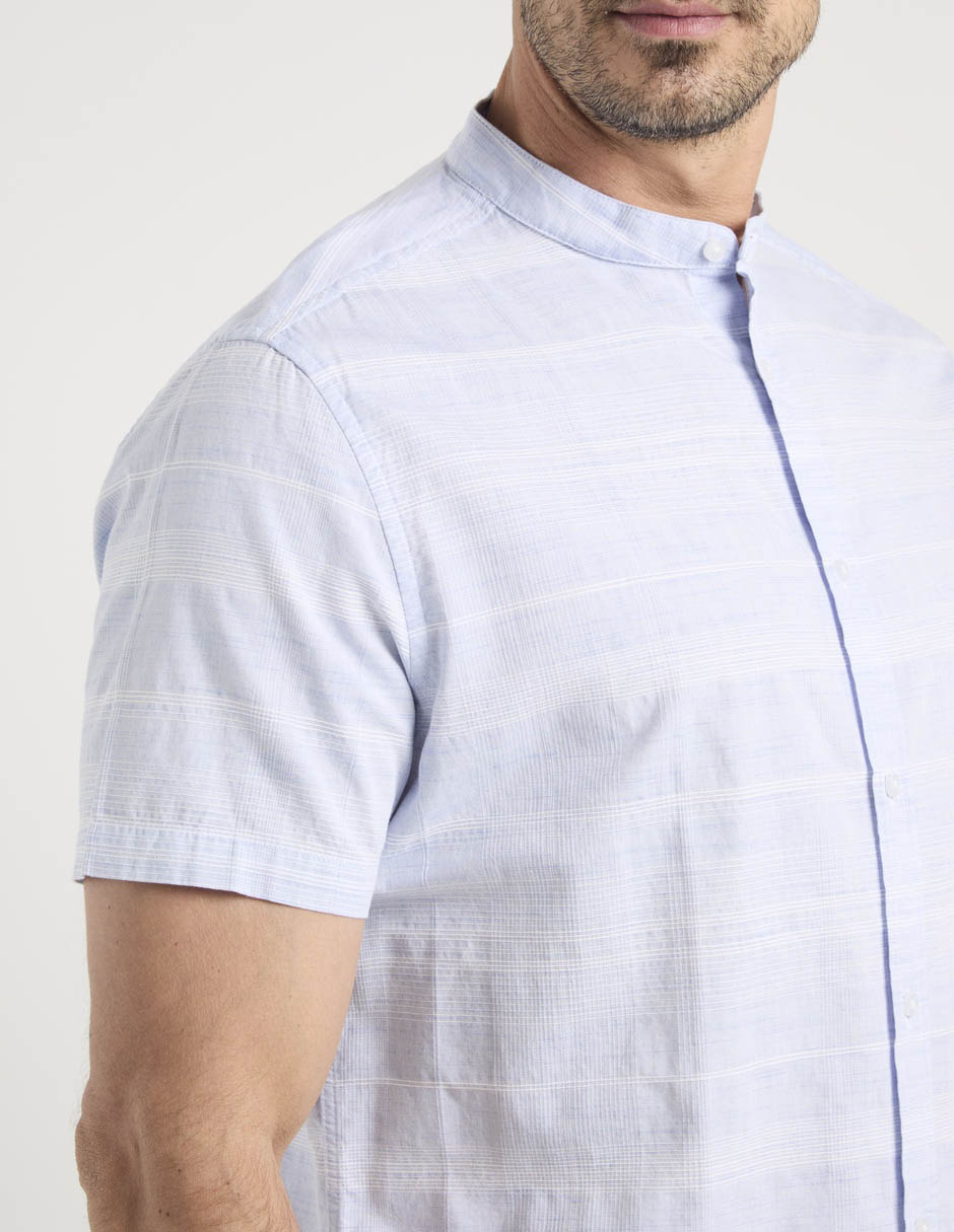 Camisa casual de algodón manga corta para hombre