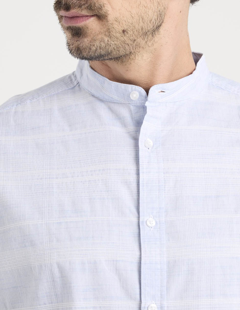 Camisa casual de algodón manga corta para hombre