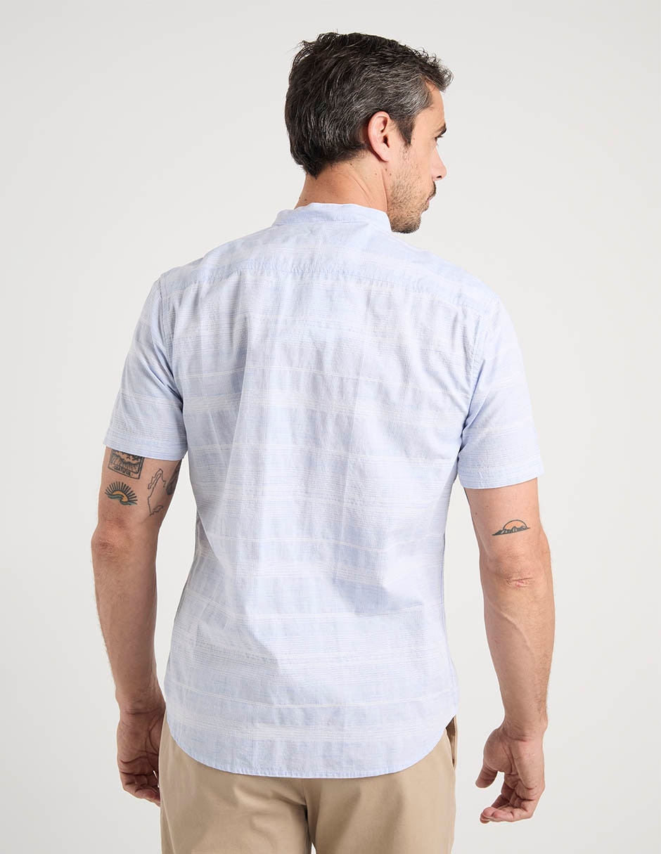 Camisa casual de algodón manga corta para hombre 6