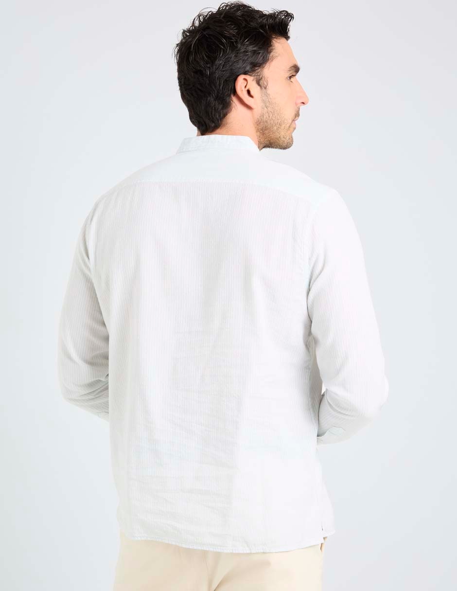 Camisa playa de algodón manga larga para hombre 5