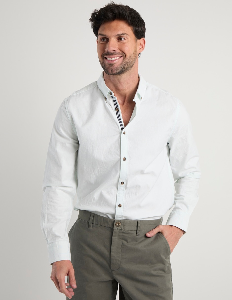 Camisa casual de algodón manga larga para hombre 5