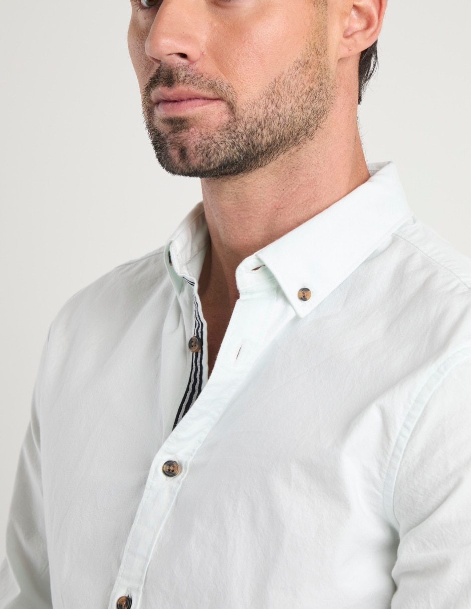 Camisa casual de algodón manga larga para hombre 3