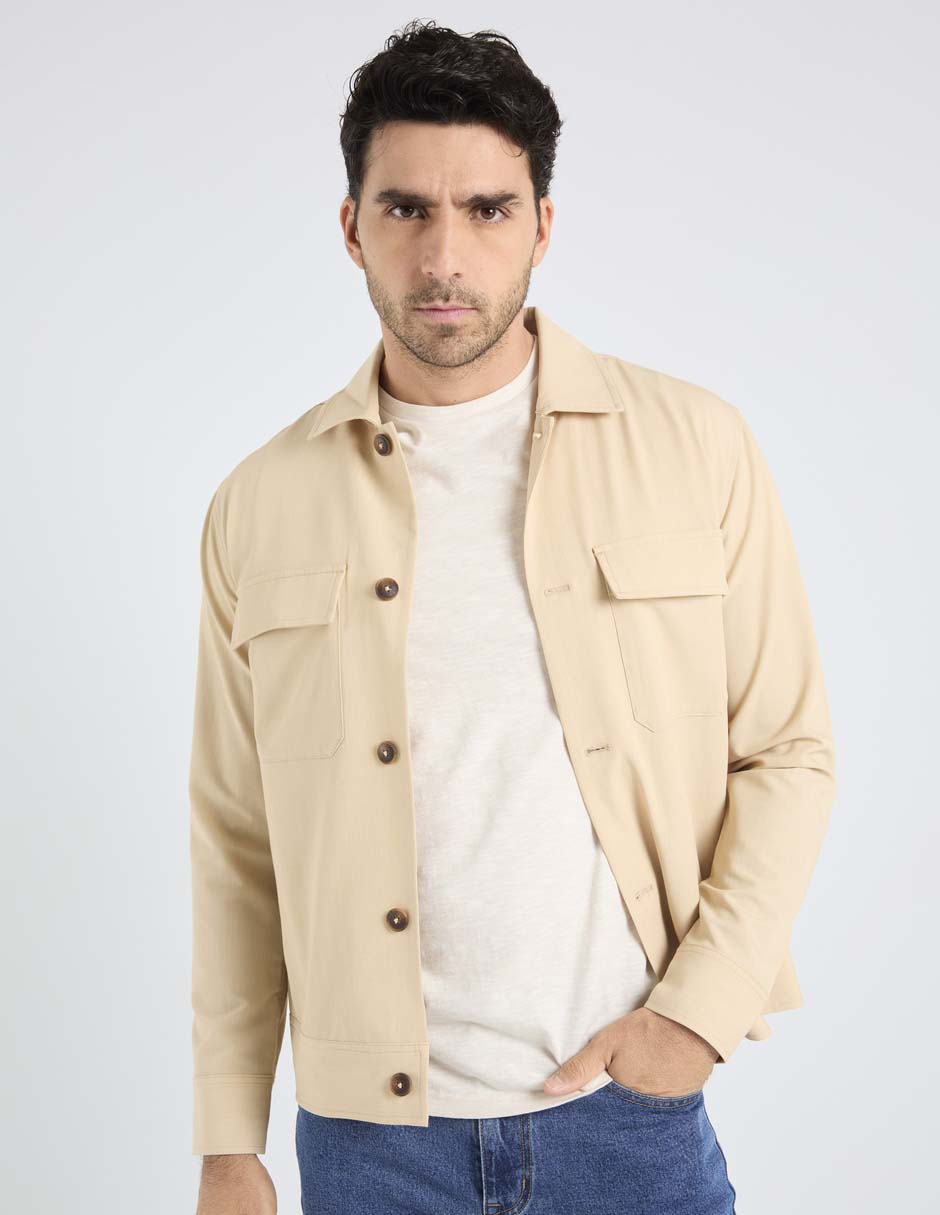 Camisa casual manga larga para hombre