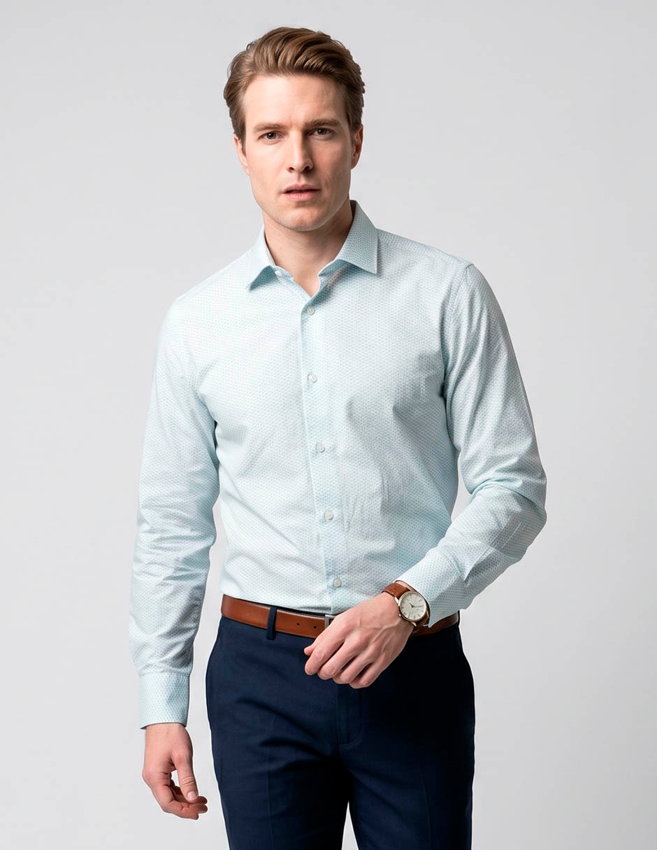 Camisa business casual de algodón manga larga para hombre