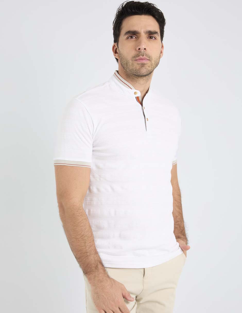 Playera cuello mao para hombre 1