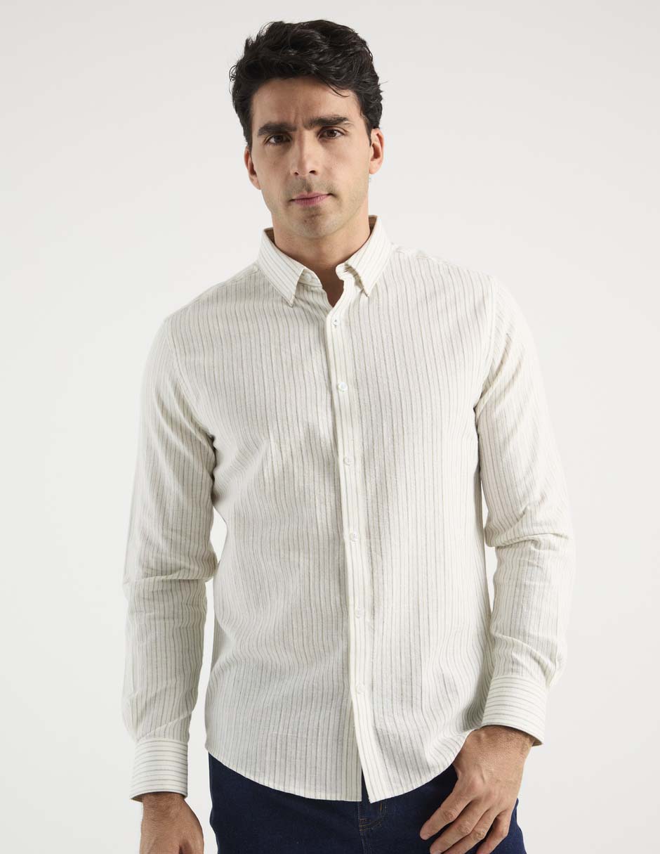 Camisa casual de algodón manga larga para hombre Camisa casual de algodón manga larga para hombre