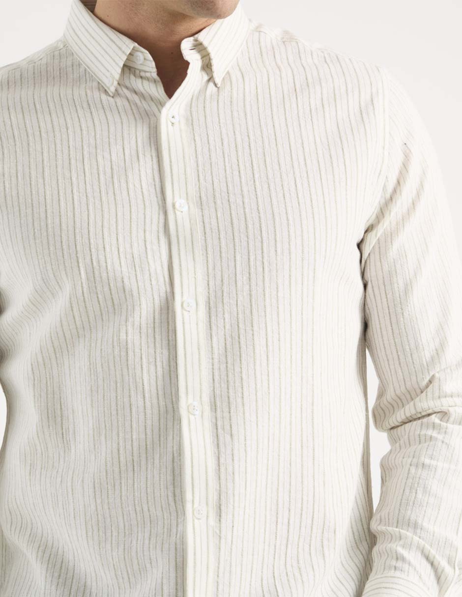 Camisa casual de algodón manga larga para hombre 2
