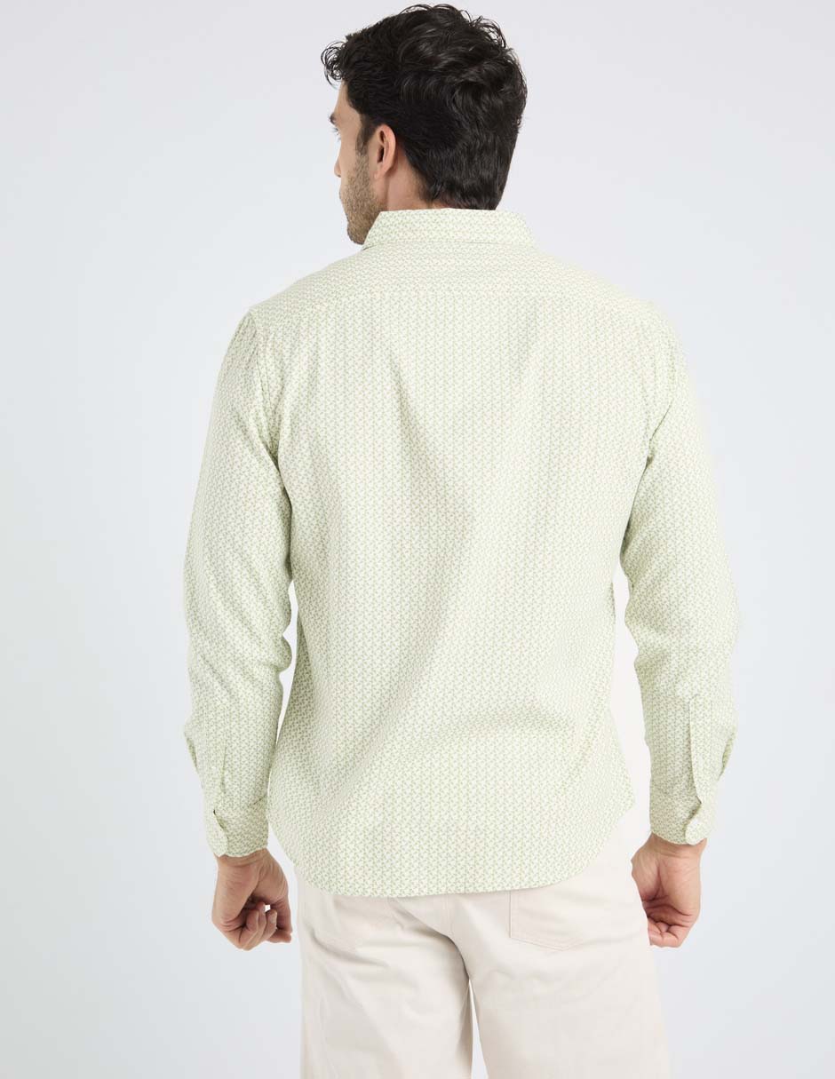 Camisa casual de algodón manga larga para hombre