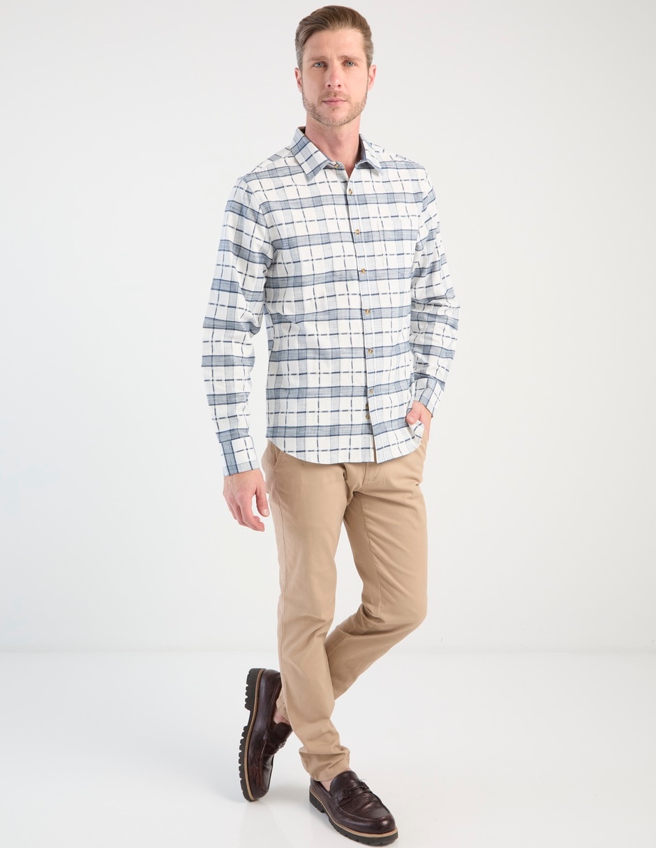 Camisa casual de algodón manga larga para hombre 6