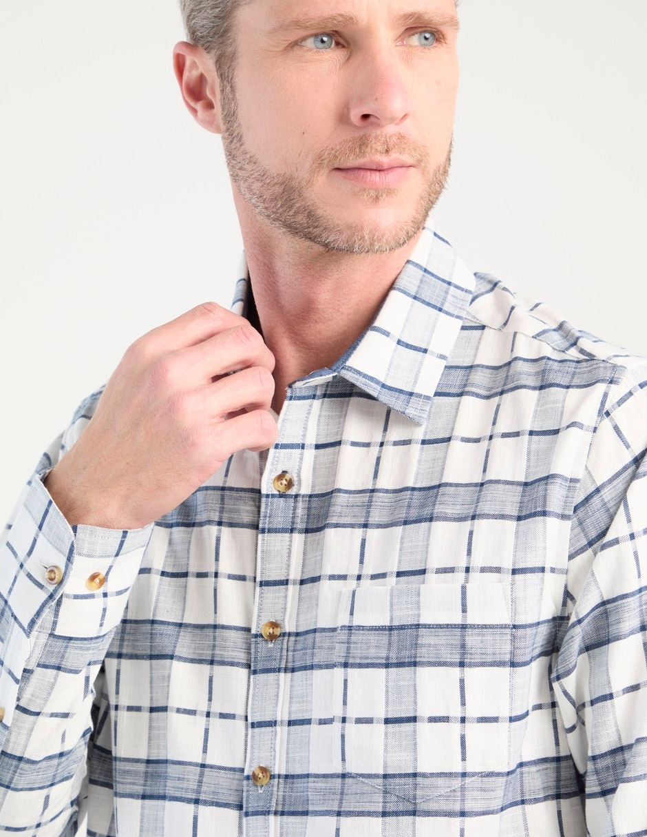Camisa casual de algodón manga larga para hombre 7