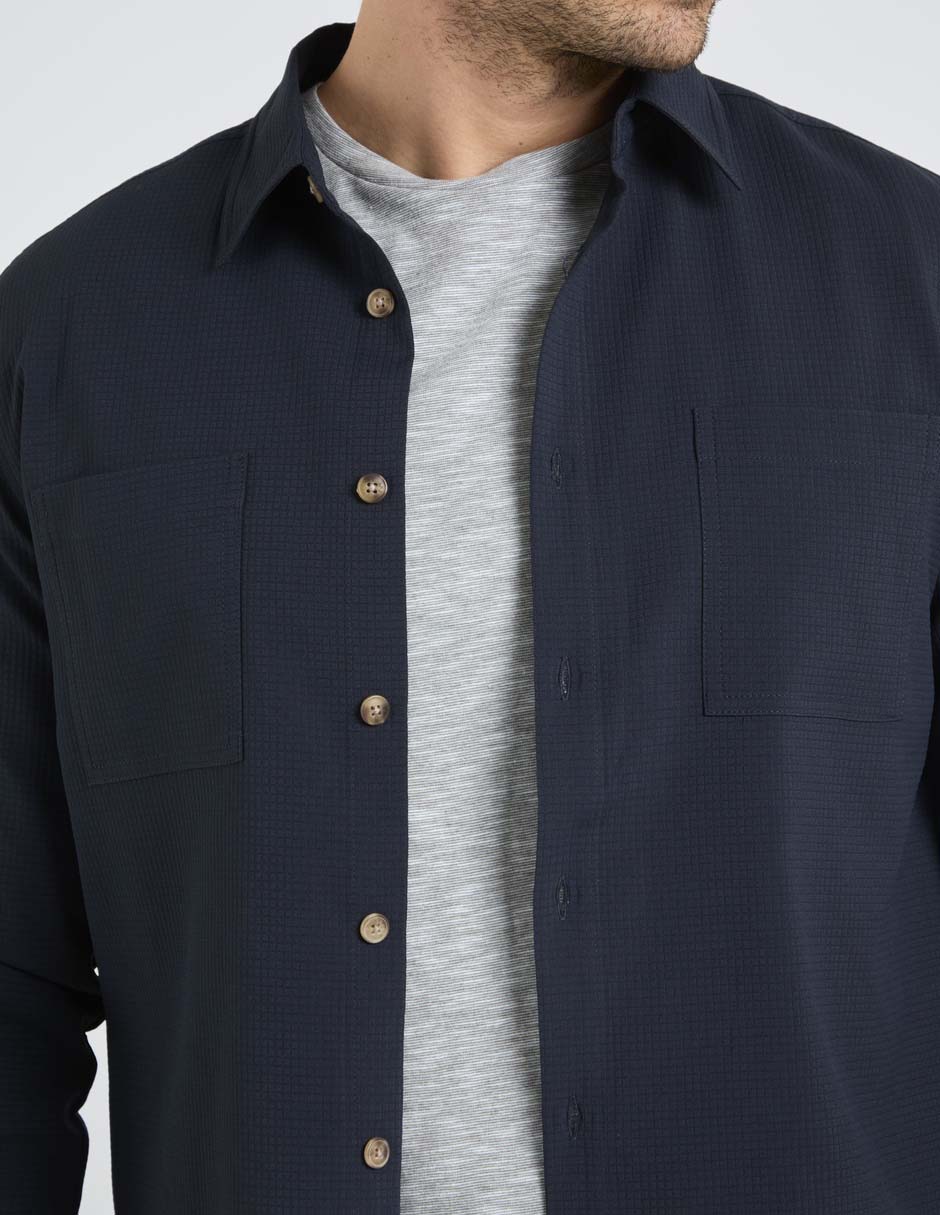 Sobrecamisa casual de algodón manga larga para hombre 7