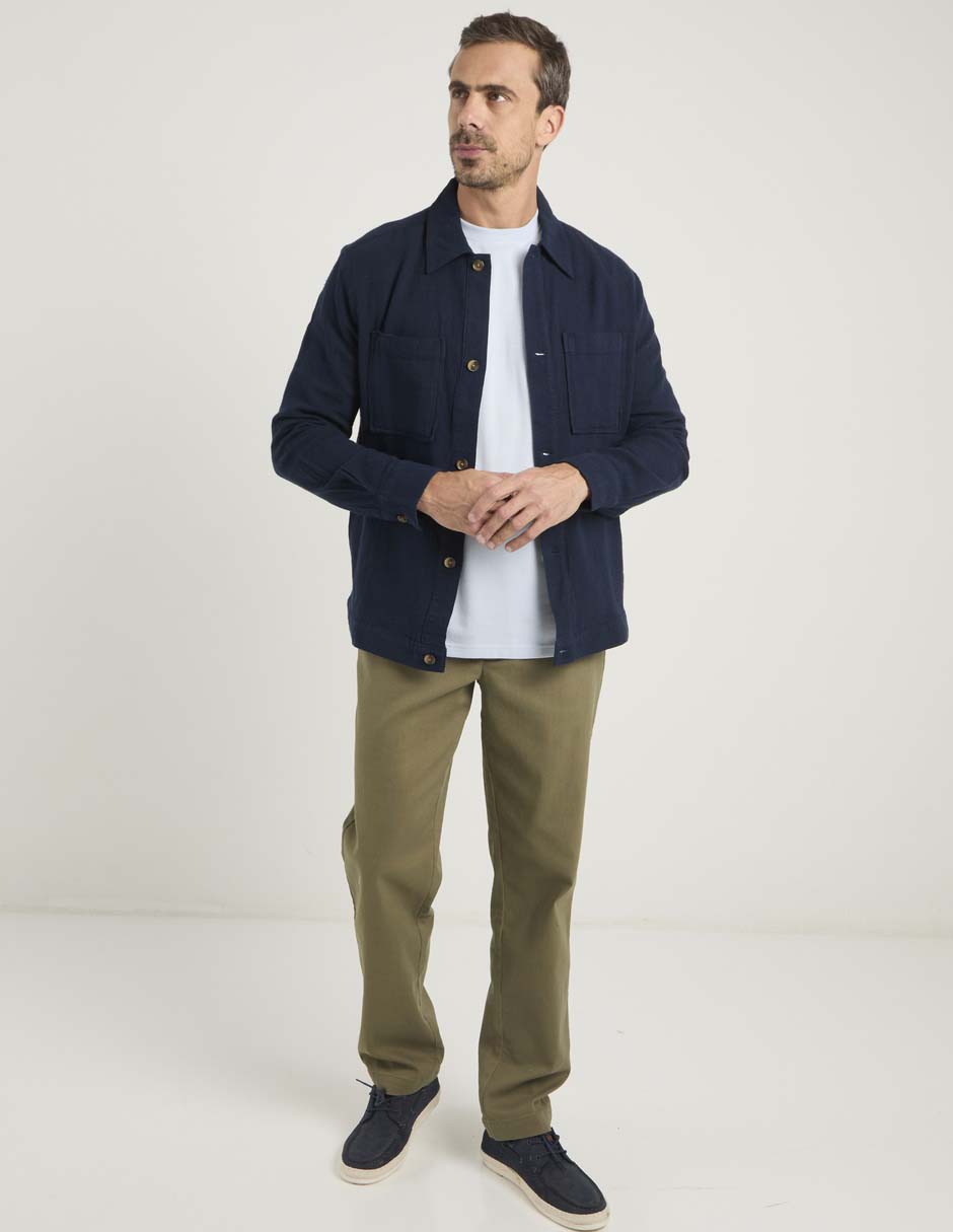 Pantalón chino straight de algodón para hombre Pantalón chino straight de algodón para hombre