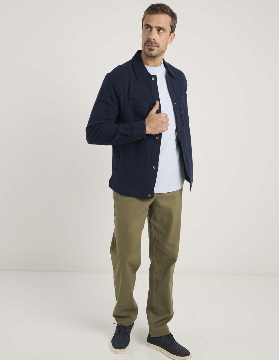 Pantalón chino straight de algodón para hombre 4