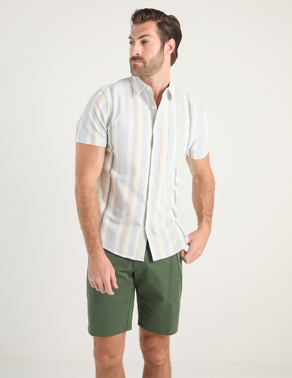 Camisa casual de algodón manga corta para hombre Camisa casual de algodón manga corta para hombre