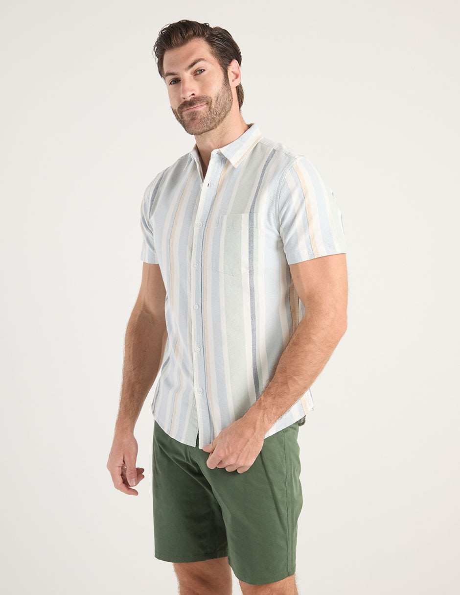 Camisa casual de algodón manga corta para hombre 5
