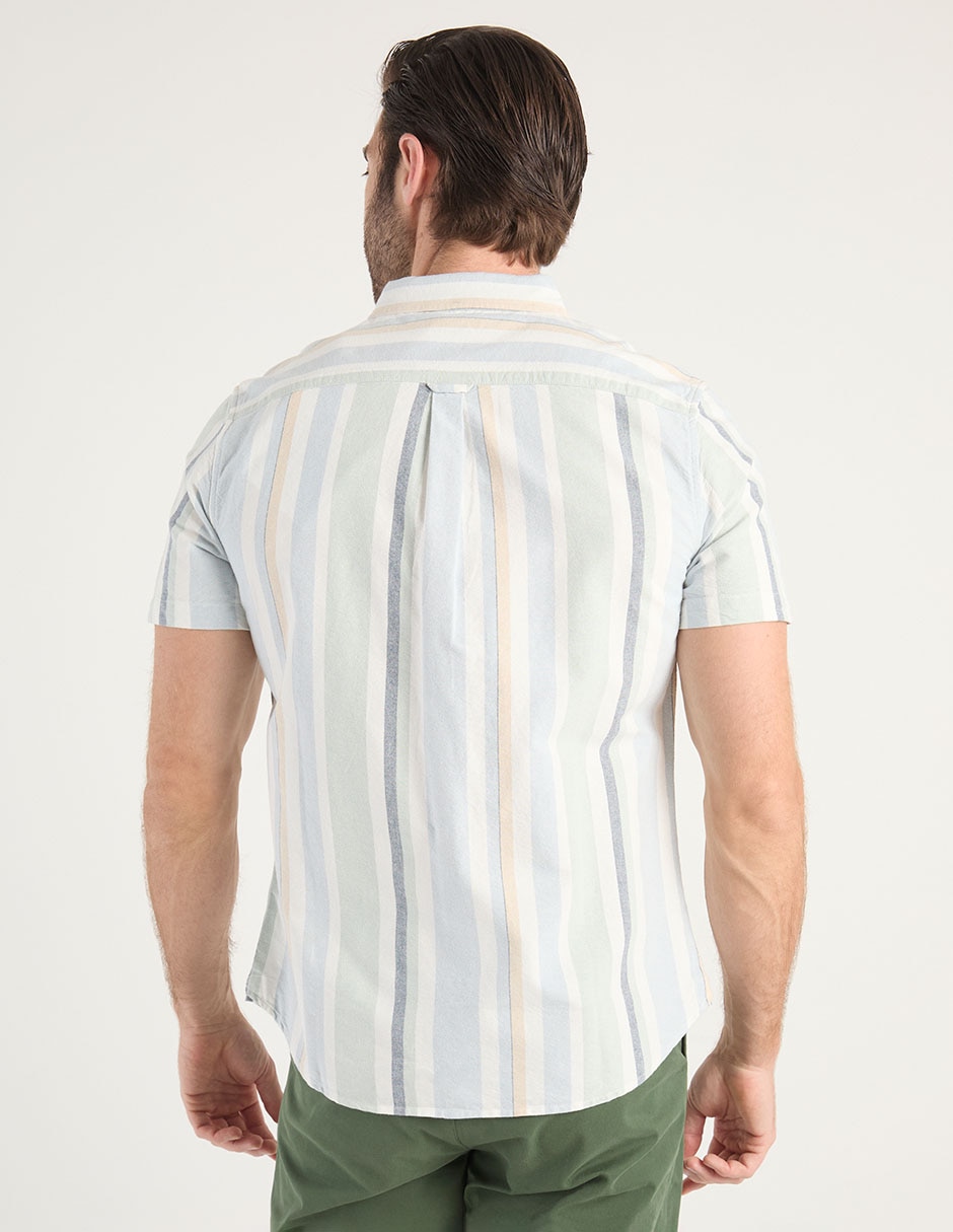 Camisa casual de algodón manga corta para hombre 6