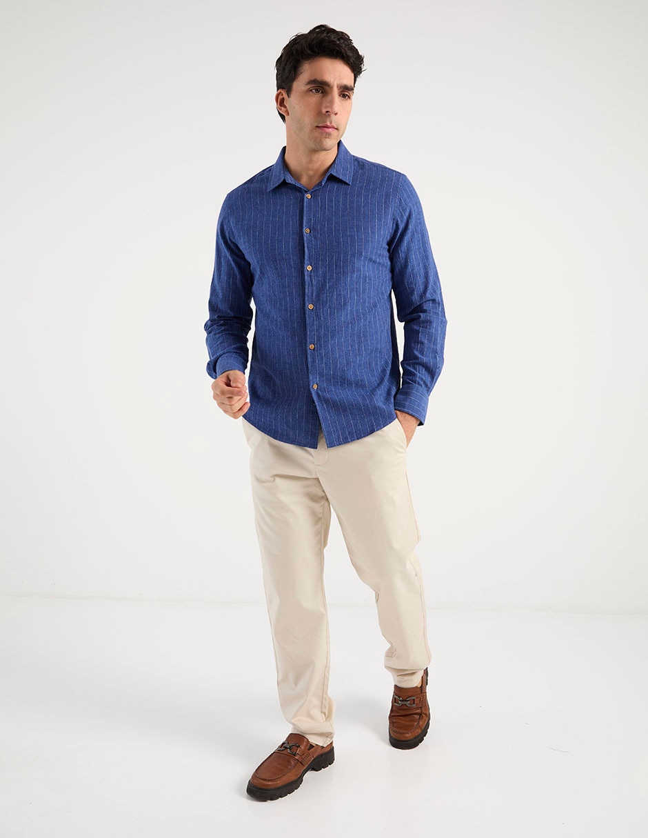 Camisa casual de algodón manga larga para hombre 3
