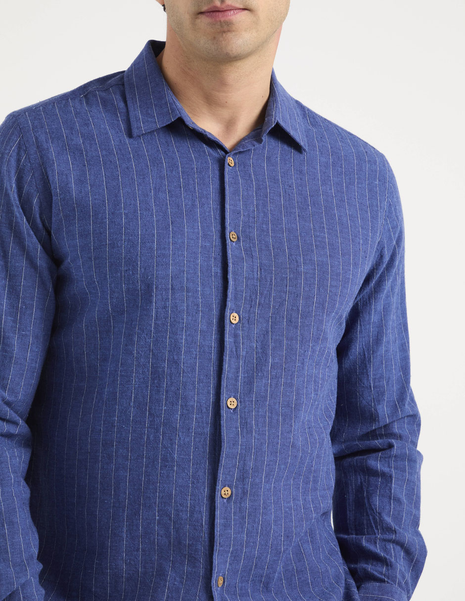 Camisa casual de algodón manga larga para hombre 4