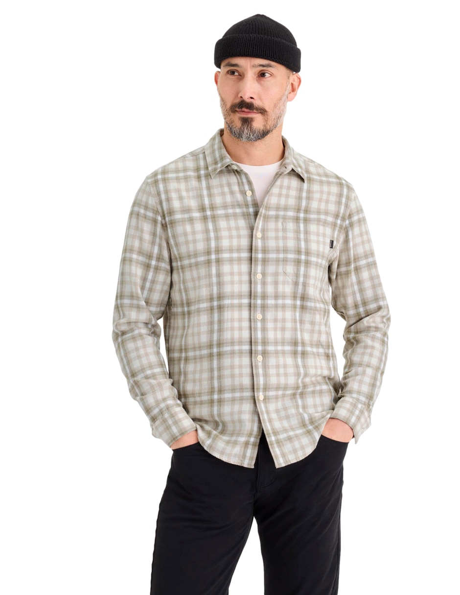 Camisa casual Dockers de algodón manga larga para hombre