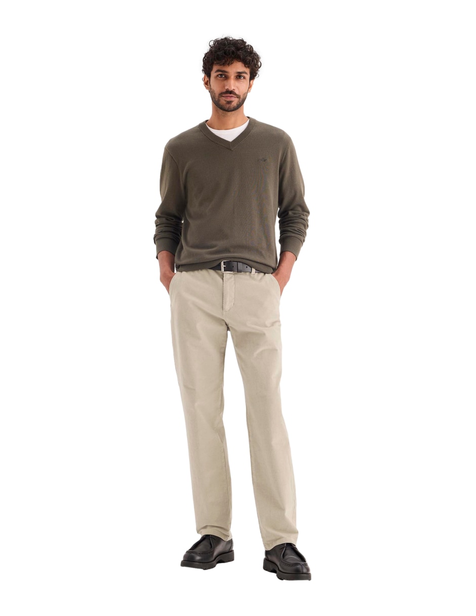 Pantalón chino recto de algodón para hombre Pantalón chino recto de algodón para hombre