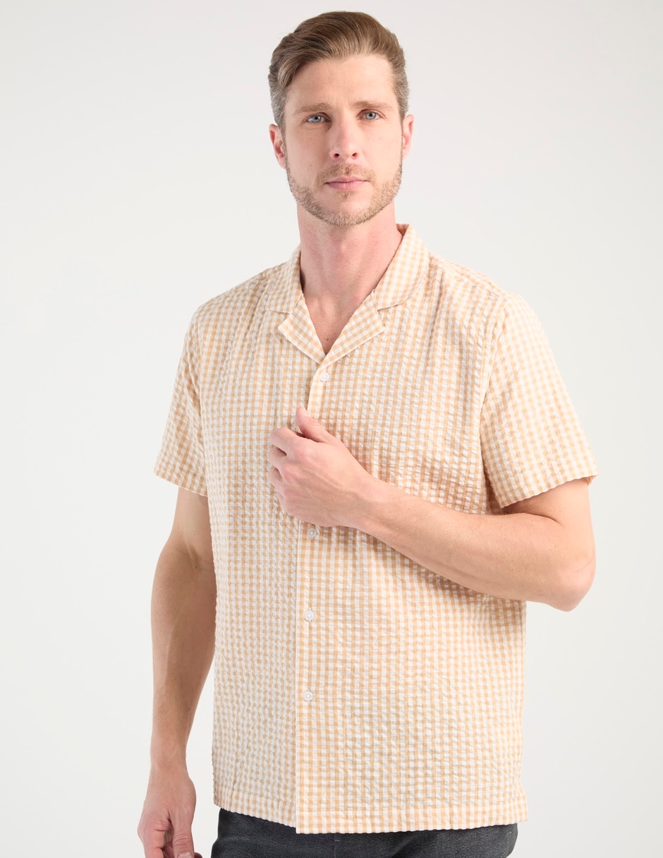 Camisa casual de algodón manga corta para hombre 1