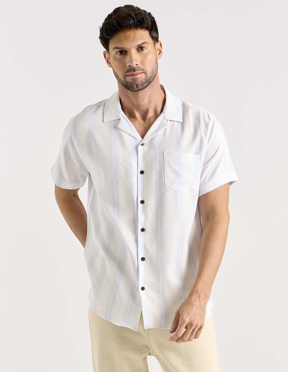 Camisa casual de algodón manga corta para hombre 7