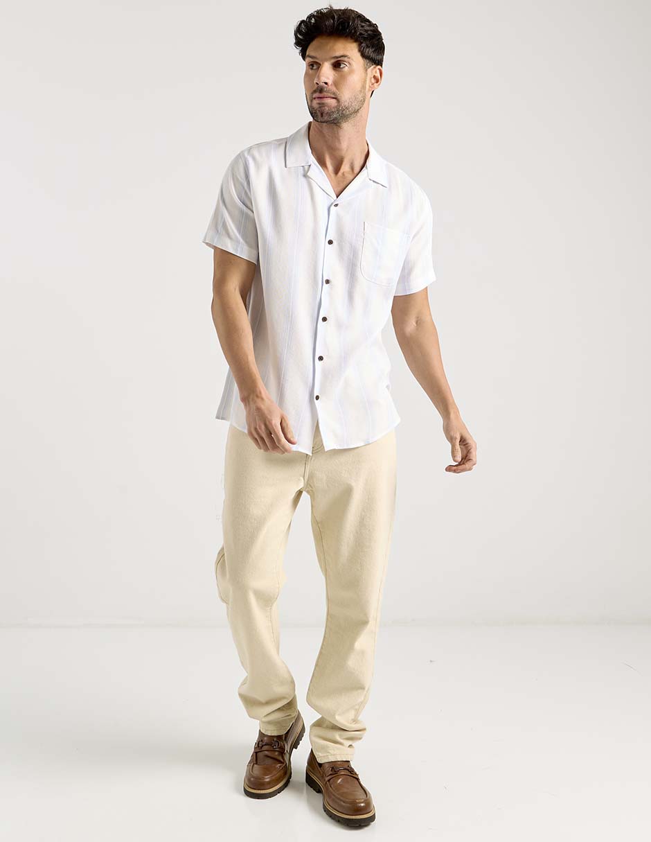 Camisa casual de algodón manga corta para hombre 8
