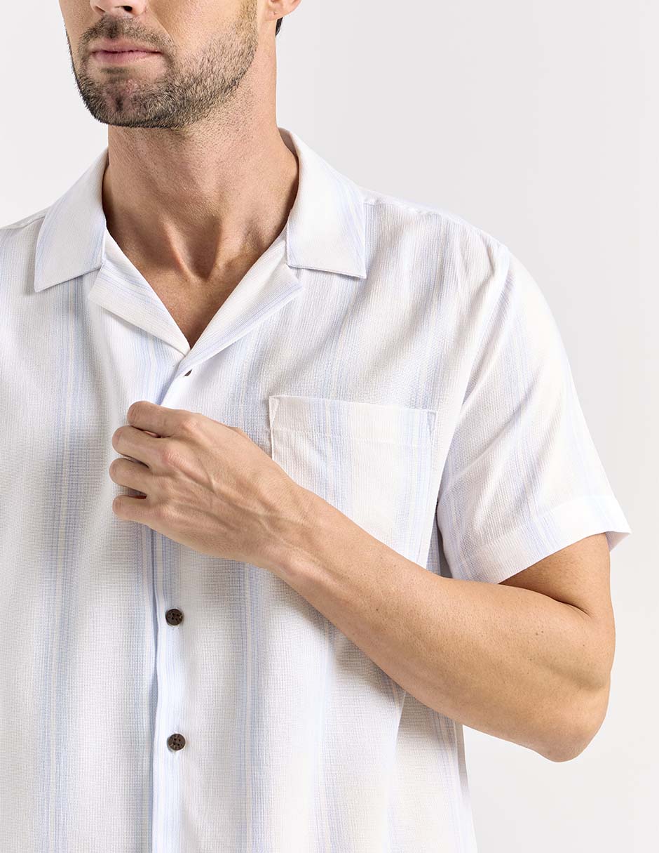 Camisa casual de algodón manga corta para hombre 9