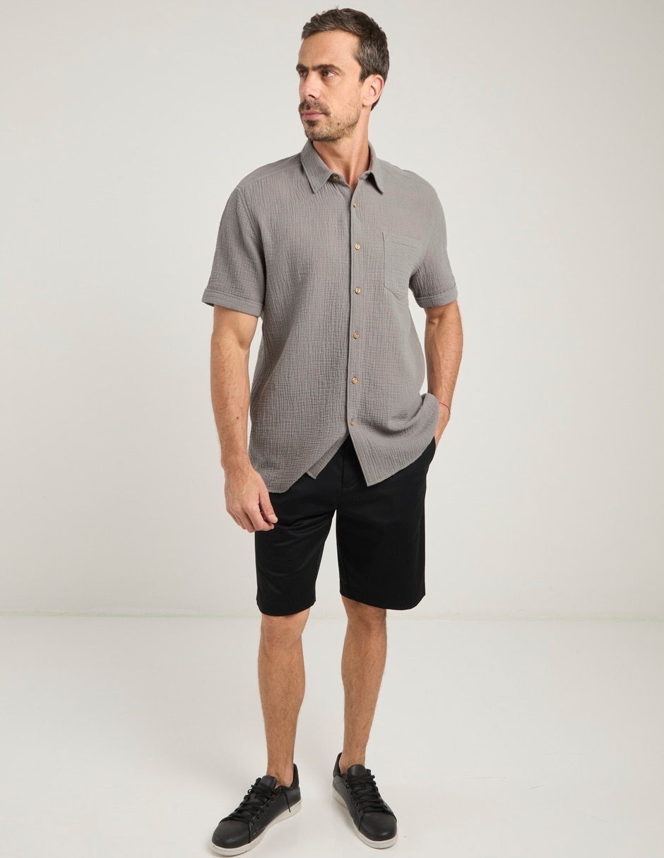 Camisa casual Jbe de algodón manga corta para hombre