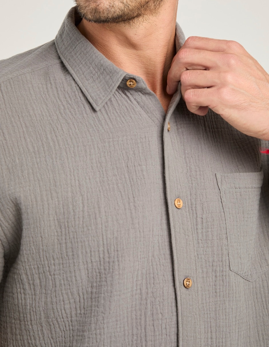 Camisa casual Jbe de algodón manga corta para hombre