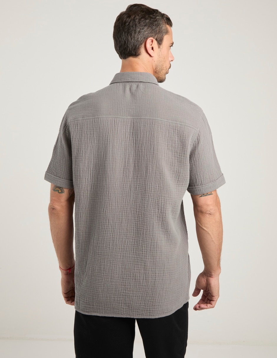 Camisa casual Jbe de algodón manga corta para hombre