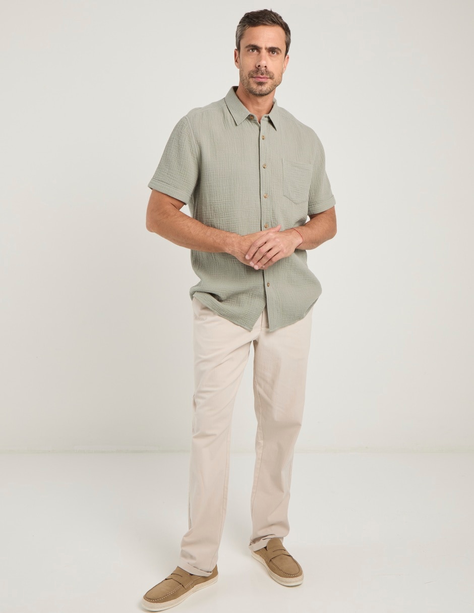 Camisa casual de algodón manga corta para hombre 3