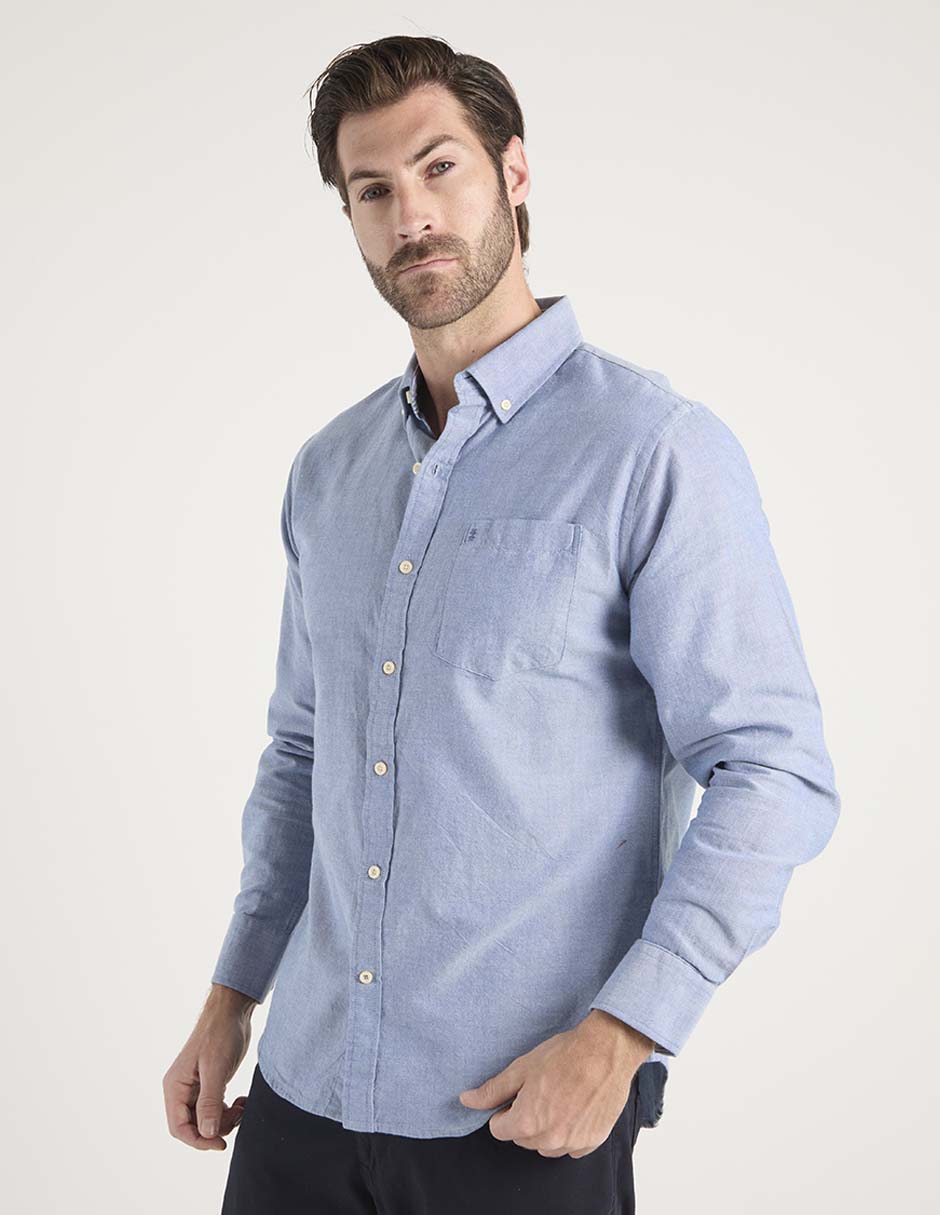 Camisa casual Izod de algodón manga larga para hombre