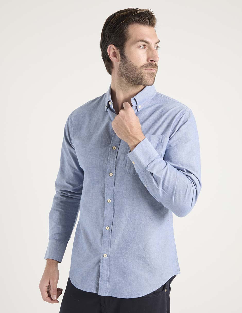 Camisa casual Izod de algodón manga larga para hombre