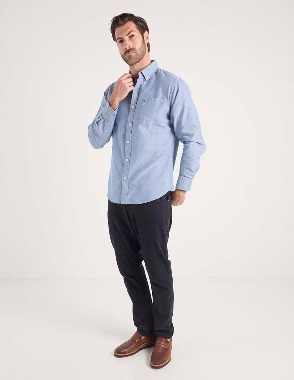 Camisa casual Izod de algodón manga larga para hombre