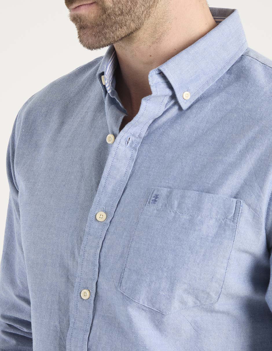 Camisa casual Izod de algodón manga larga para hombre