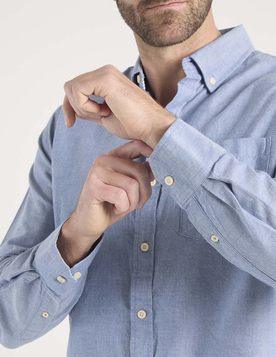 Camisa casual Izod de algodón manga larga para hombre