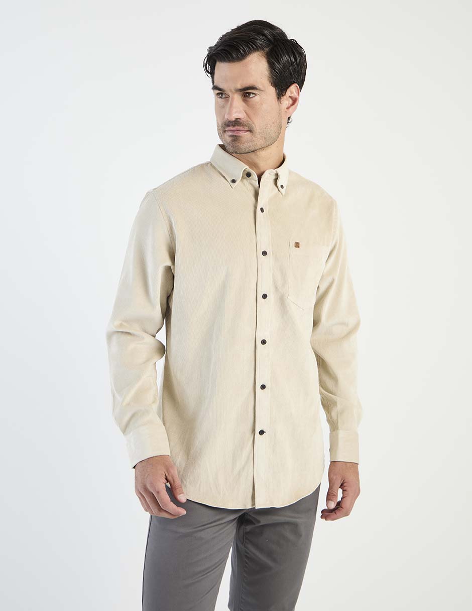 Camisa casual de algodón manga larga para hombre 1