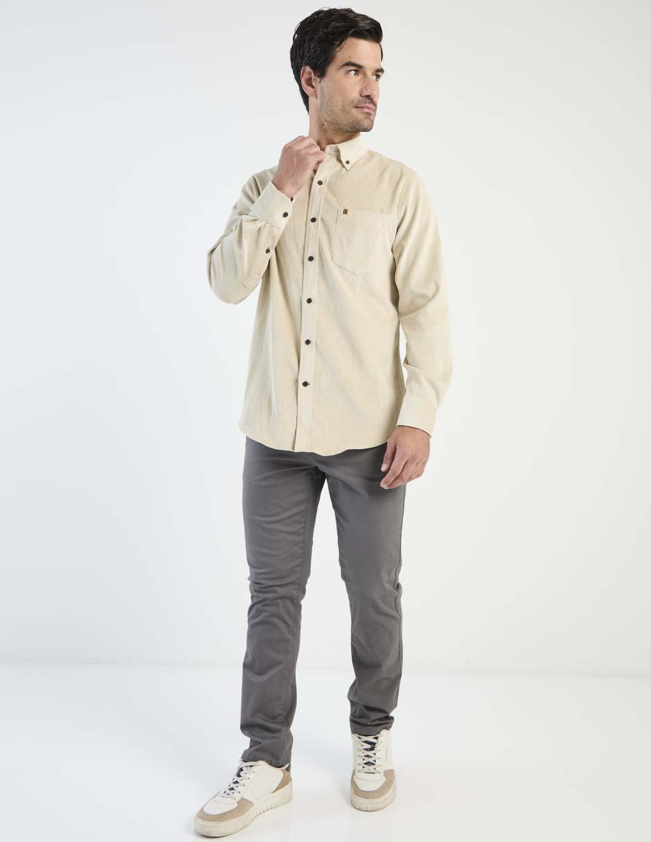 Camisa casual de algodón manga larga para hombre 6