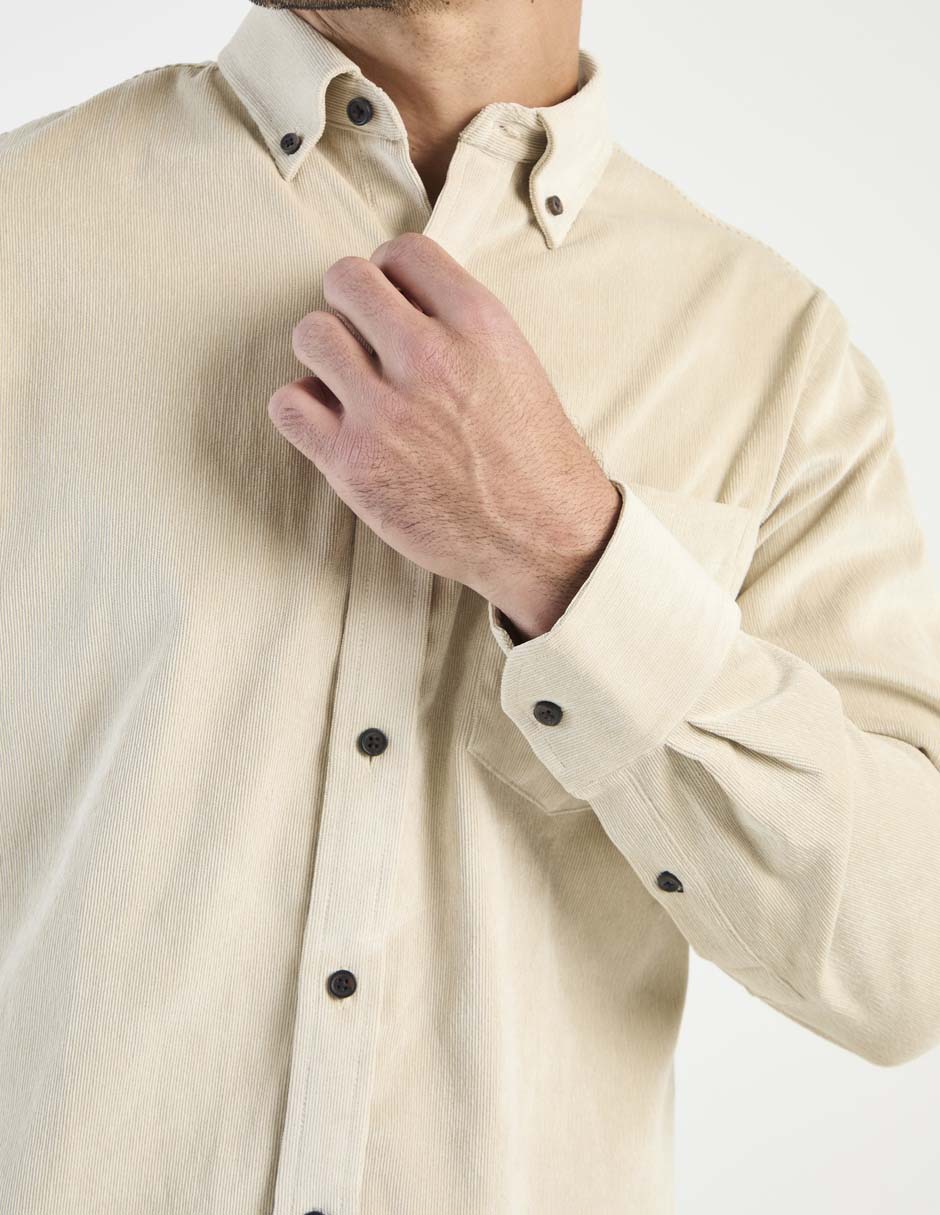 Camisa casual de algodón manga larga para hombre 7