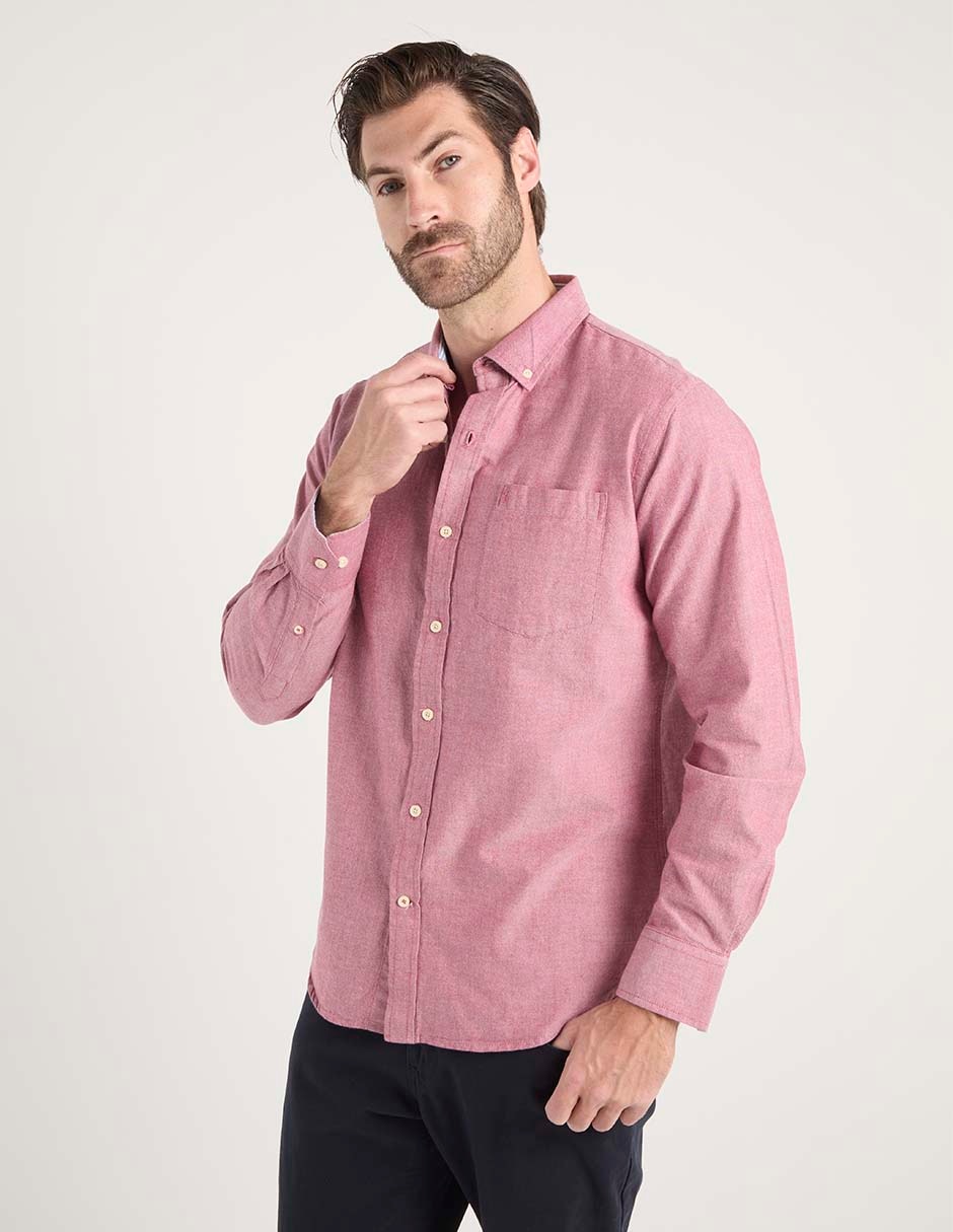 Camisa casual Izod de algodón manga larga para hombre