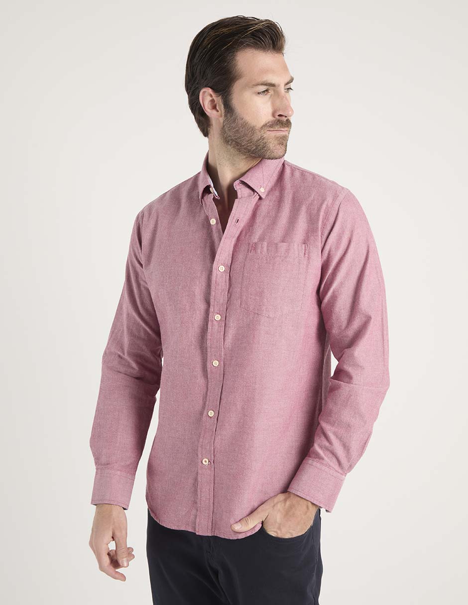 Camisa casual Izod de algodón manga larga para hombre