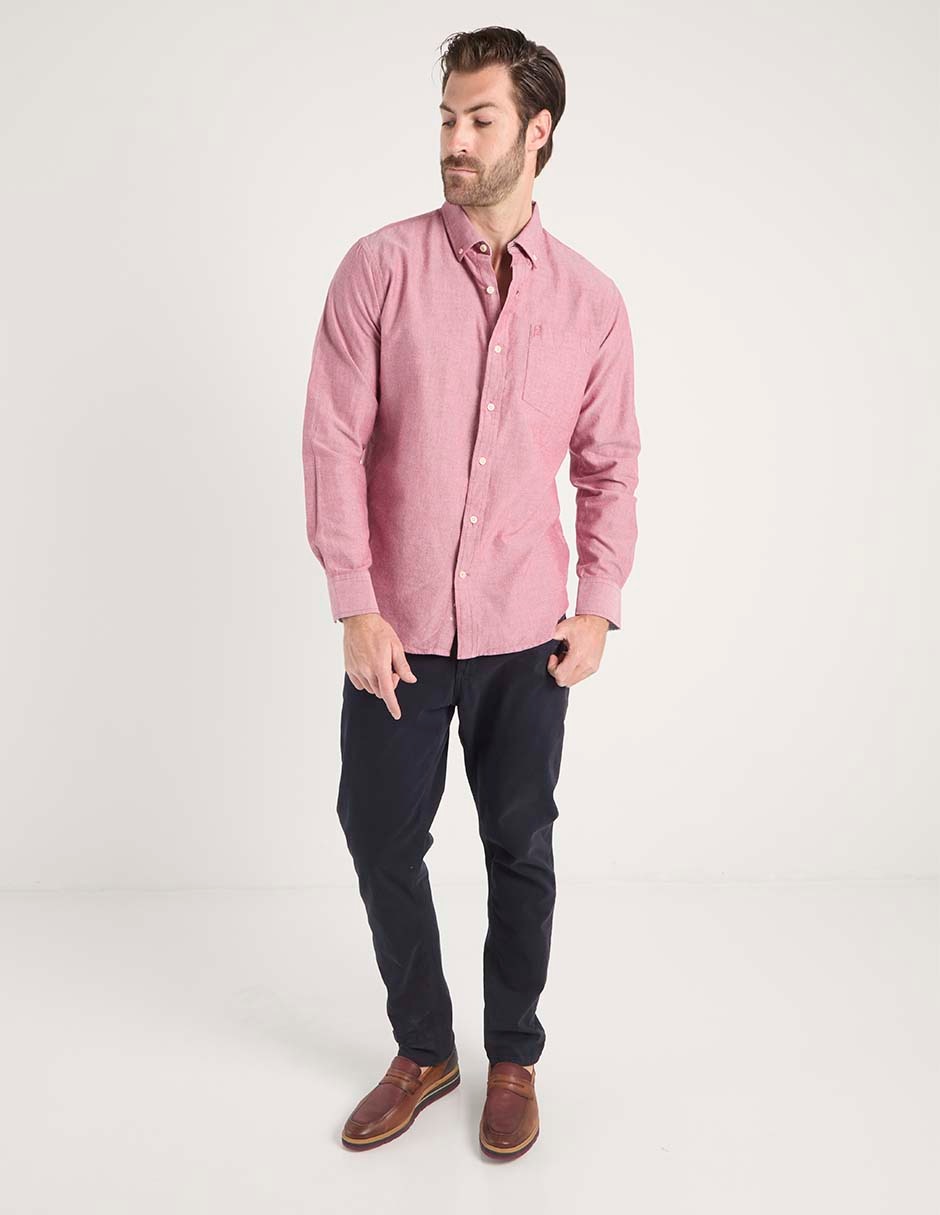 Camisa casual Izod de algodón manga larga para hombre
