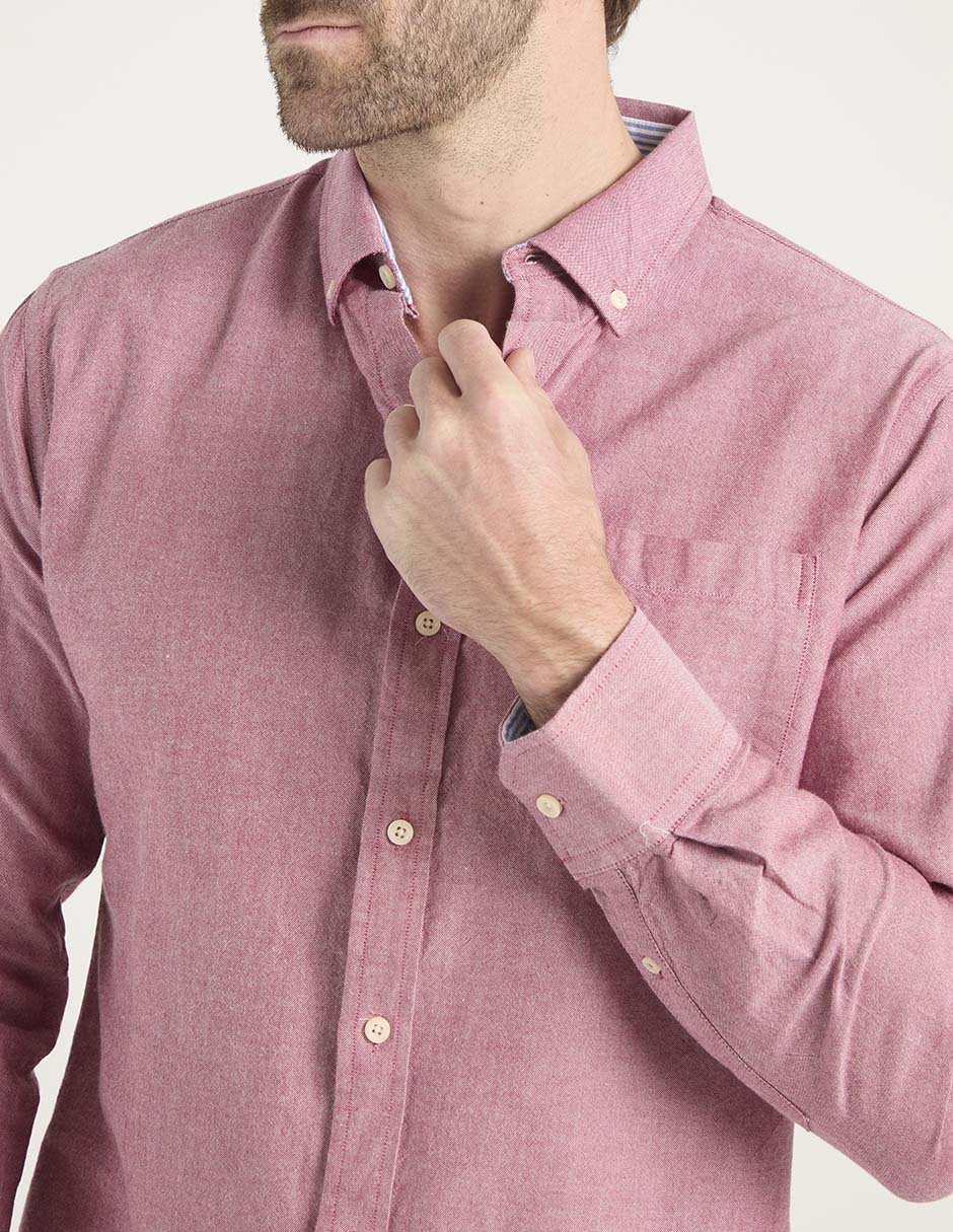 Camisa casual Izod de algodón manga larga para hombre
