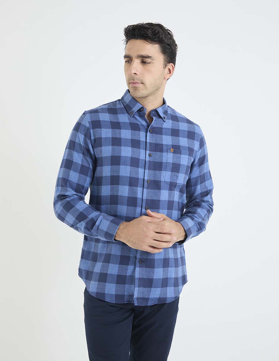 Camisa casual Izod de algodón manga larga para hombre
