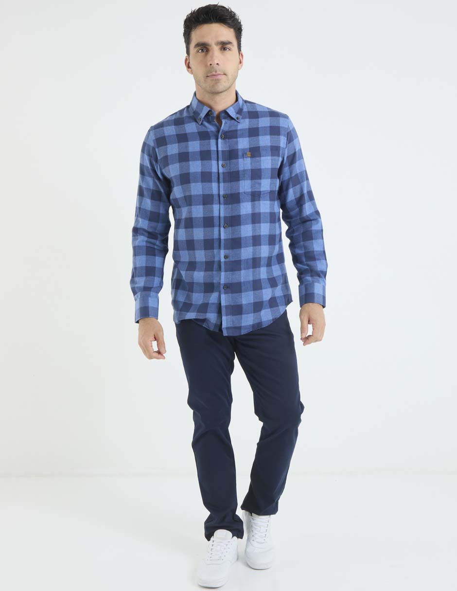 Camisa casual Izod de algodón manga larga para hombre