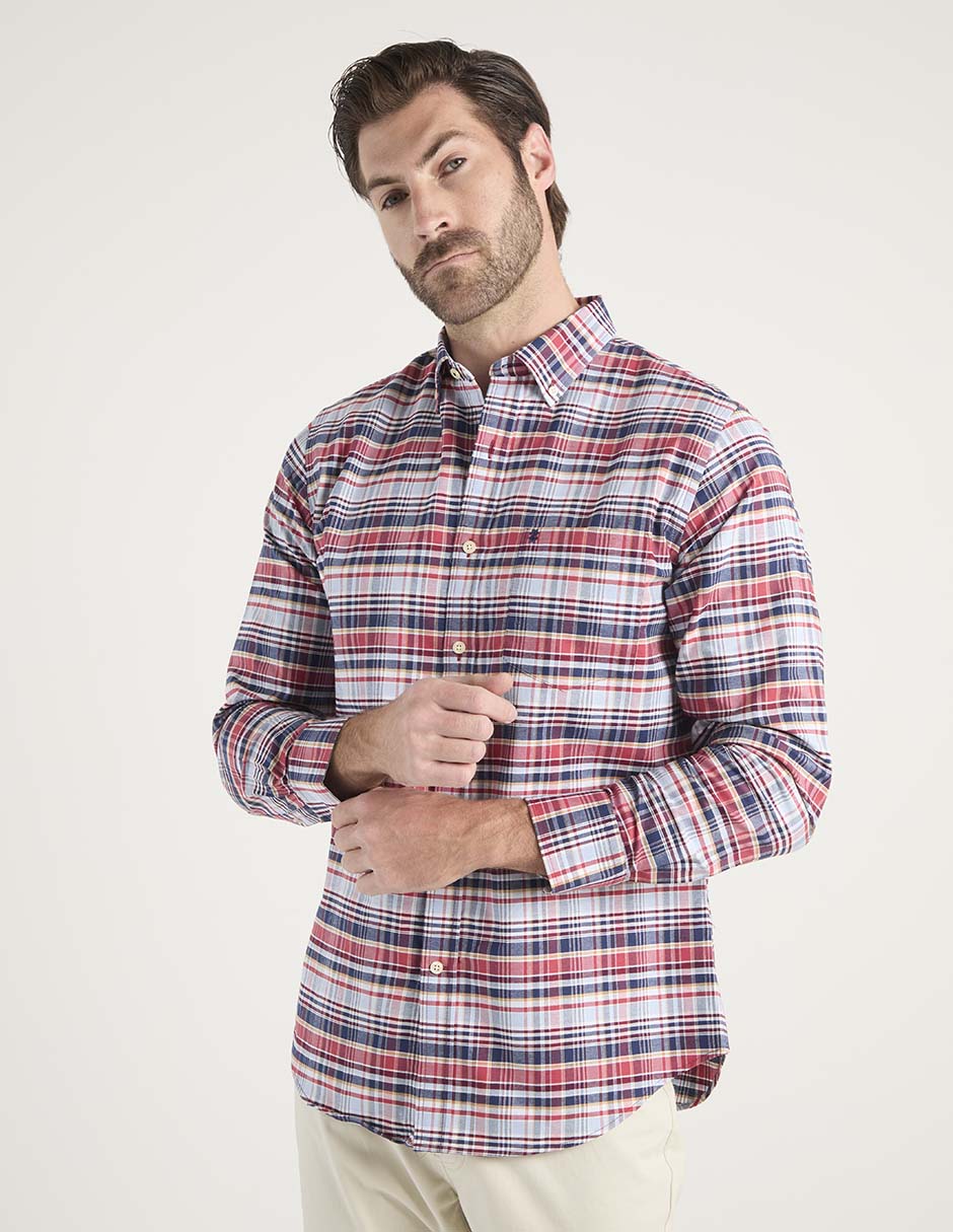 Camisa casual de algodón manga larga para hombre 1