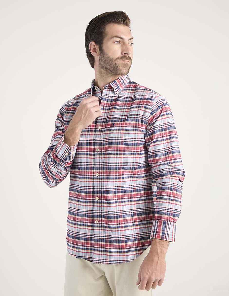 Camisa casual de algodón manga larga para hombre 7