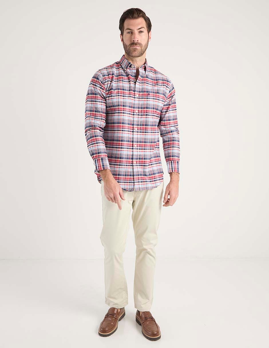 Camisa casual de algodón manga larga para hombre 8